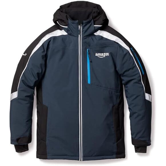 NEW Amazon Prime Driver Men's 2XL  Parka Coat Hooded Winter Luly Yang Reflective - Picture 1 of 14